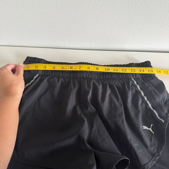 Puma Women's Shorts Size Large 2 in 1 Black Running Athletic Biker 5' - Picture 9 of 10